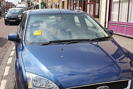 This vehicle received a warning notice for parking in a loading bay in Church Street. Warning notices are being issued for illegal parking in Shildon.