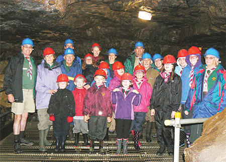 The youngsters were the perfect height to enjoy the caves, although some of the leaders found them a bit of a squeeze! Scouts at White Scar caves