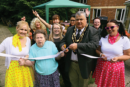 Mayor of Shildon, Peter Quinn attends a Grease themed open day watched by residents, friends and family. redworth-(2)