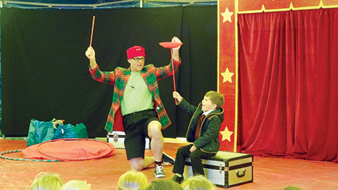 The Big Top Circus came to Cleves Cross Primary School to celebrate the work of, and provide respite for, members of the Bridge Young Carers Project.