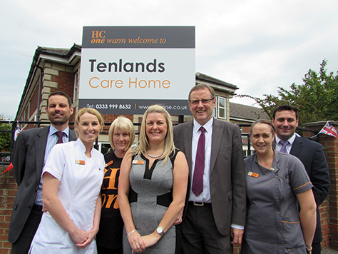 Phil Wilson MP, centre, with staff of Tenlands Care Home during his visit to the home on National Care Homes Open Day.