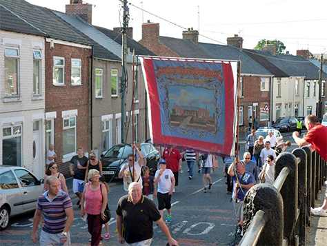The Dean & Chapter and Mainsforth banners will be paraded in Ferryhill on Friday 8th and early on Saturday 9th July before being transported to the Durham Miners’ Gala.