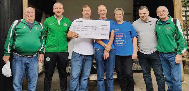 From left to right: Keith Crawford, Neil Bell, Jonathan Wynn, representatives from MND Michael Hetherington, Les Heavyside. From left to right: Keith Crawford, Neil Bell, Jonathan Wynn, representatives from MND Michael Hetherington, Les Heavyside.