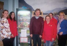 Shildon Alive! launch a ‘Fridge For All’ Reverend Canon David Tomlinson ‘opens the fridge’ at Shildon Alive!