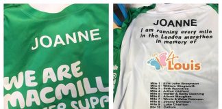 Joanne to run London Marathon London Marathon running vests
