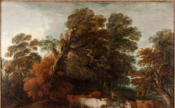 World famous masterpieces coming to Bishop Auckland Thomas Gainsborough RA (1727–1788), Wooded Landscape with a Milkmaid, Rustic Lovers, and a Herdsman c.1775–1777. Oil on canvas. © Private Collection, courtesy of The Auckland Project.