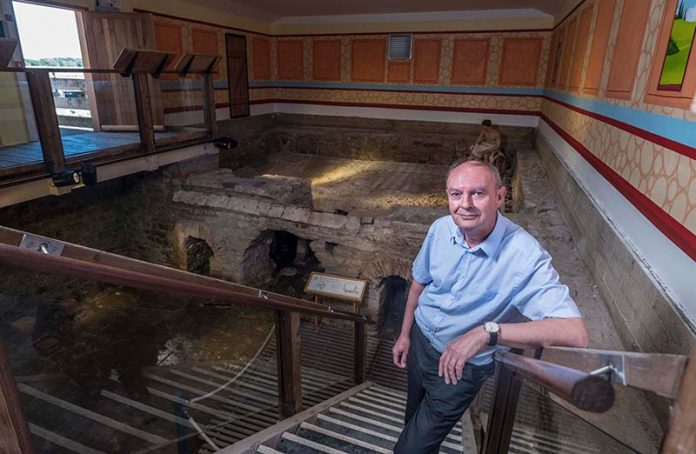 David Mason at Binchester Roman Fort. David Mason at Binchester Roman Fort.