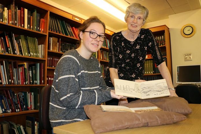 Durham Record Office volunteer Bridget Cox and principal archivist Gill Parkes examine paintings and drawings from DLI soldiers which will be catalogued as part of The DLI: A Whole New Story project. Durham Record Office volunteer Bridget Cox and principal archivist Gill Parkes examine paintings and drawings from DLI soldiers which will be catalogued as part of The DLI: A Whole New Story project.