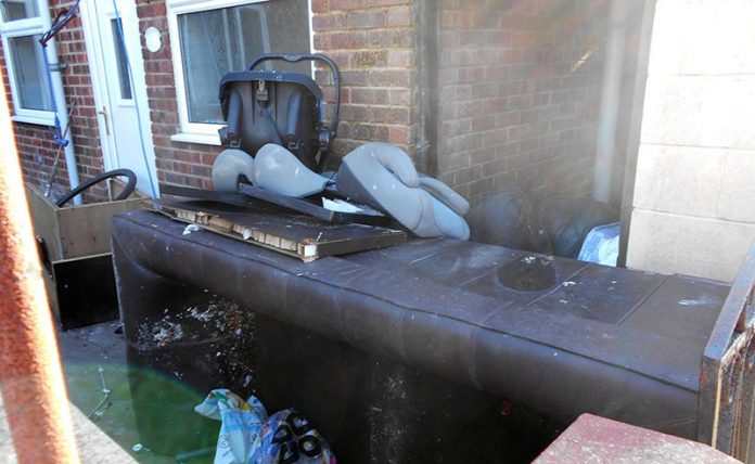 Some of the rubbish left outside of Sharon Boardman’s property. Some of the rubbish left outside of Sharon Boardman’s property.