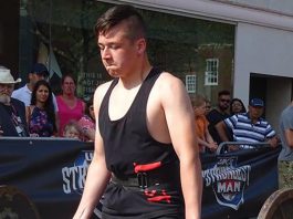 Spennymoor’s Lewis Askwith in action at UK Strongest Kid 2019 in St Albans during the Easter weekend.