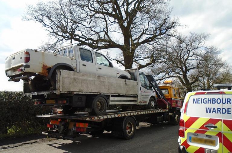 This overloaded vehicle was recovered so that the excess weight could be safely removed.