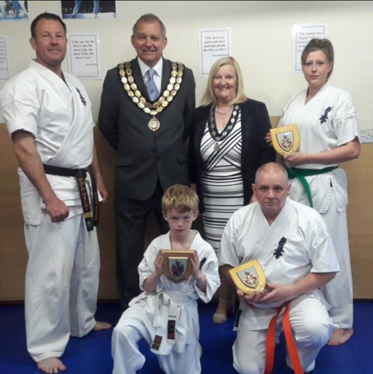 Mayor visits karate club Mayor visits karate club