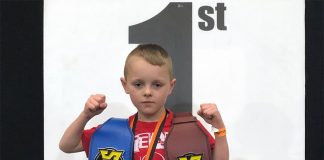 Nolan is two-belt champion Nolan McGee took the 24kg Sandee Belts for Thai Boxing and K1.