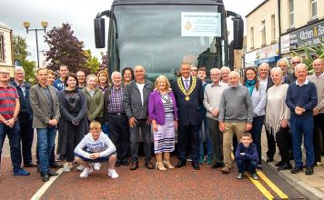 Town Band shines in National Brass Band Finals Spennymoor Town Band, including soon to be crowned Roy Newsome Memorial Shield winner, Michael MacDonald (crouched, front right), were given a send off by Town Mayor and Mayoress, Cllrs Clive and Liz Maddison. Photo: John Teasdale, The Studio.