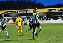 Moors into top three after win Glen Taylor celebrates after scoring against Chester on Saturday. Photo: David Nelson