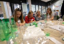 Transforming plastic waste into glittering works of art