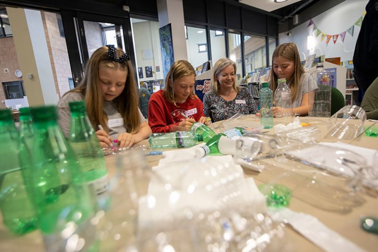 Transforming plastic waste into glittering works of art