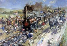 It’s coming home: Locomotion No.1 set for permanent return to Shildon Terence Cuneo's painting of Locomotion’s historic first passenger carrying run in 1825