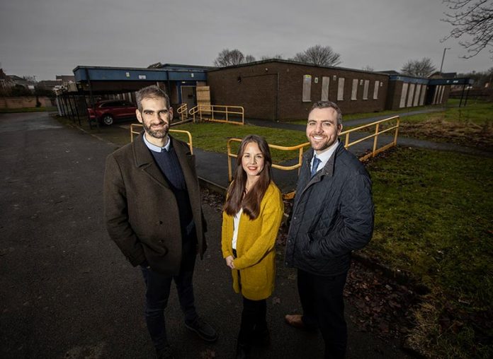 Durham County Council surveyor Panayiotis Herodotou, left, with Katrina and Paul O’Hehir at the former Spennymoor Day Centre