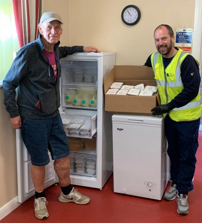Bishop Auckland Town Council donate a freezer to Woodhouse Close Community Foodbank.