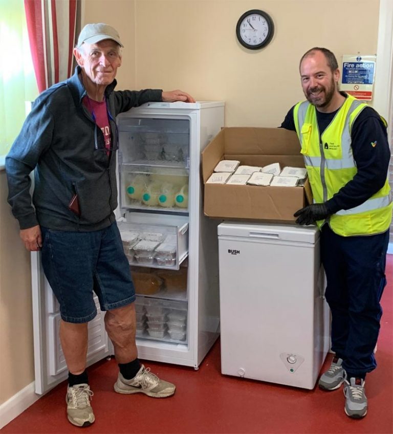 Bishop Auckland Town Council donate a freezer to Woodhouse Close Community Foodbank.