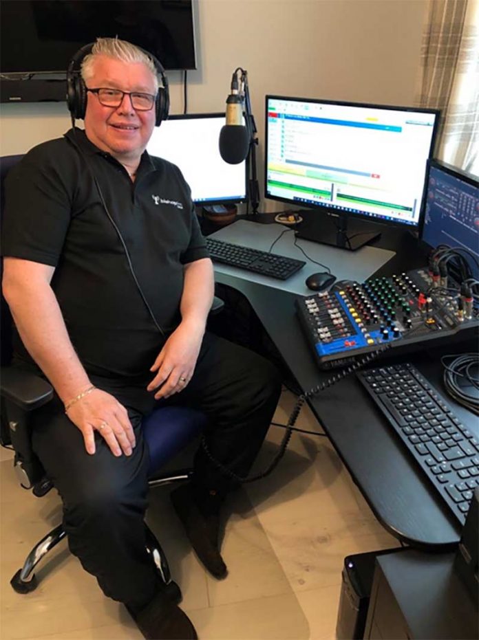 Bishop FM Saturday Brunch presenter, Peter Rush in his home studio Bishop FM Saturday Brunch presenter, Peter Rush in his home studio