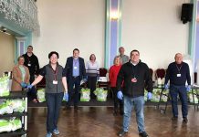 Town Council provides final care packages before project handover Council staff and members make up care packages at the Town Hall.