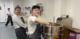 Auckland Project sows seeds of food production during crisis Charlotte Brown and Francesca Brass, from The Auckland Project’s Catering Team.