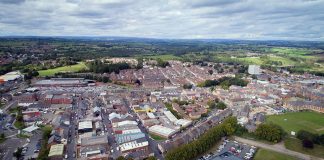 Views of residents sought ahead of funding bid submission Aerial view of Bishop Auckland
