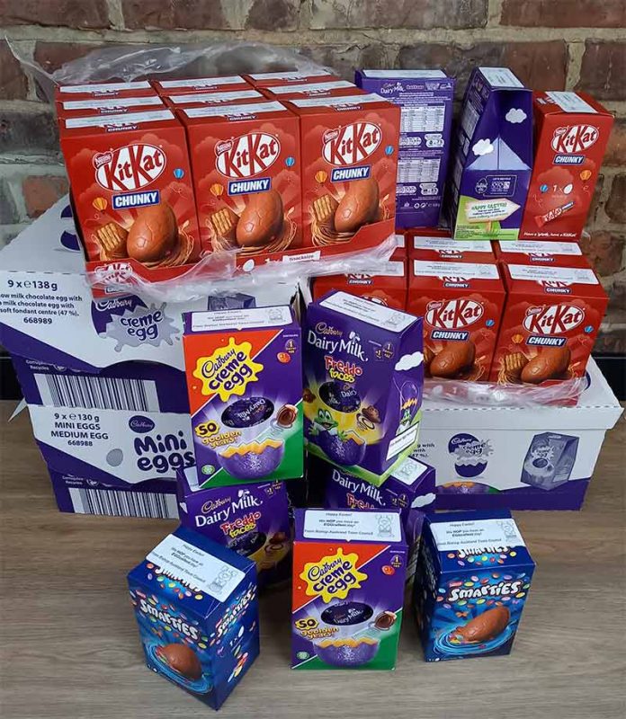 Easter Eggs donated by Bishop Auckland Town Council Easter Eggs donated by Bishop Auckland Town Council