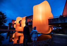 A utopian vision that continues to inspire Apollo by Steve Messam, pictured at night as part of the pavilion’s 50th anniversary celebrations
