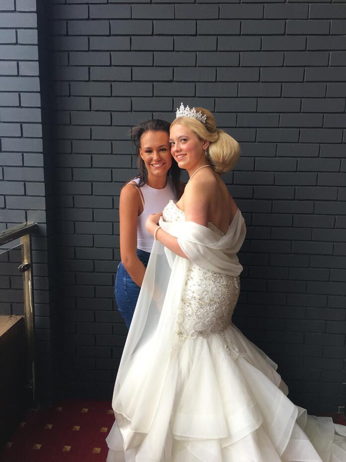 Top of the crops: AHT national finalist Abbie Rogers pictured with model Katie Hutchinson in bridal gown Top of the crops: AHT national finalist Abbie Rogers pictured with model Katie Hutchinson in bridal gown