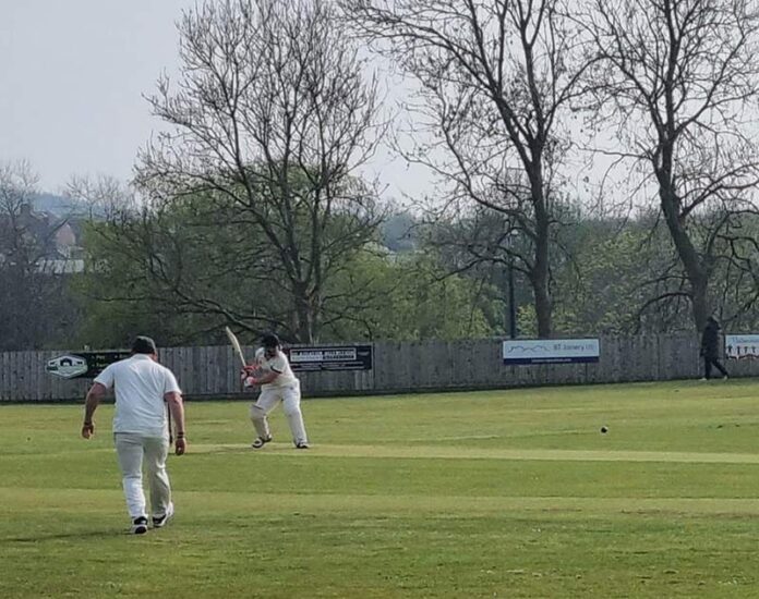 ste-forster-shildon-cc Steven Forster in action during his thrilling century.