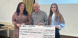 Ferryhill Town Council Annual Meeting A cheque worth £873 was presented to Chance Drama.
