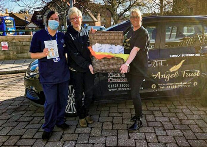 angelstrust Neo Natal Sister Kayleigh Hutchinson with Julie Errington and Joanne Suddick from The Angel Trust Bishop Auckland