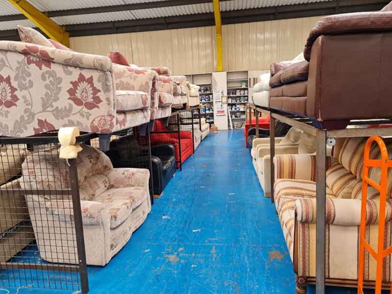 Some of County Durham Furniture Help Scheme’s stock ready for resale.