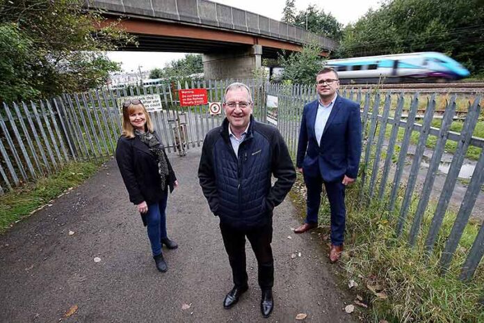 Ferryhill-Station Councillors and MP stood in front of train station