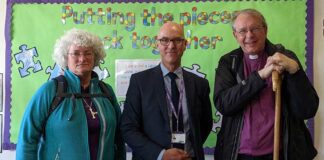 Bishops visit Shildon for prayer walk The Bishops of Durham and Jarrow were welcomed to St John’s Primary School by head teacher, Mr Farnell, as part of the Bishops’ prayer walk.
