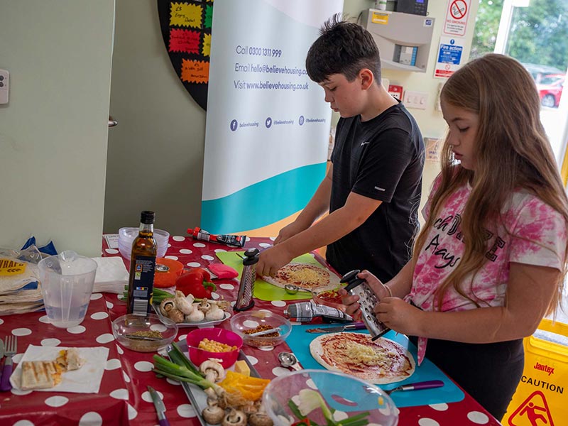 Children learning to cook at Little Chef Big Chef