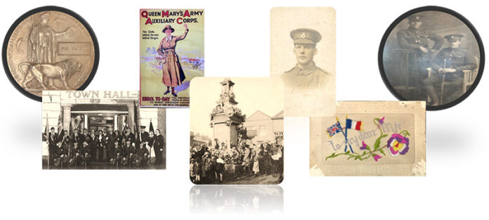 War memorial exhibition display items. War memorial exhibition display items.