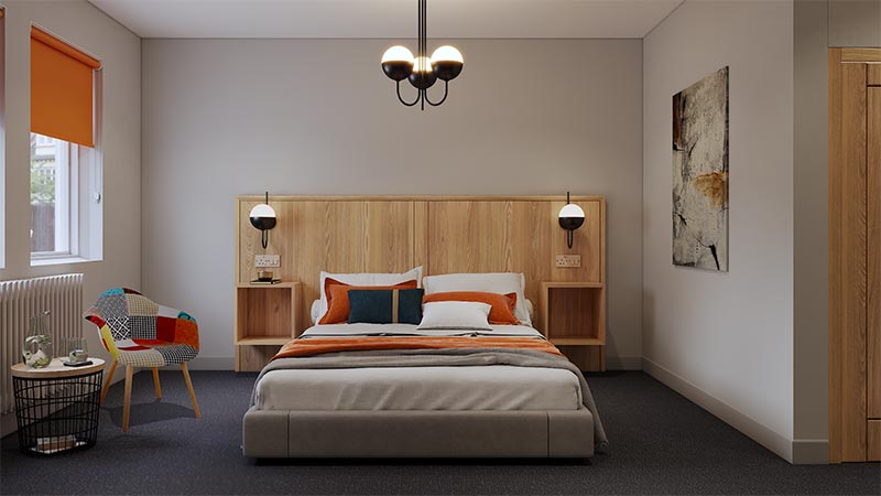 One of the new bedrooms at the refurbished Park Head Hotel