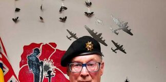 Robert sets the Standard for Ferryhill Station RBL