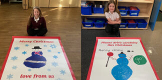 Christmas posters in Ferryhill