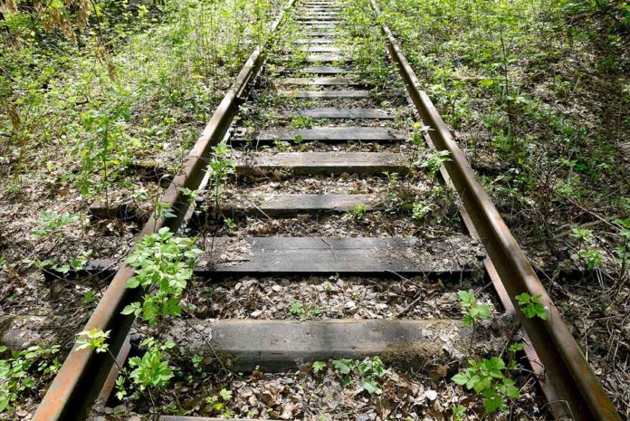 An abandoned railway line abandoned railway line