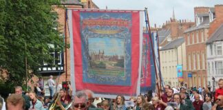 Miners Banners readied for annual pre-gala parade