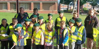 Scouts in Hackworth Park clean up