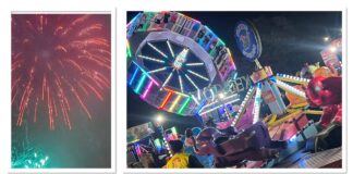 Professional pyrotechnics light up the Chilton sky