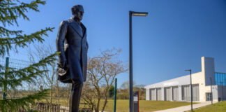 Stephenson statue displayed at Locomotion