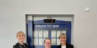 Celebrating Kinley’s achievement at Police HQ