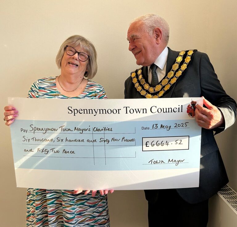 Spennymoor Mayor donates over £6,600 to chosen charities Spennymoor Mayor donates over £6,600 to chosen charities